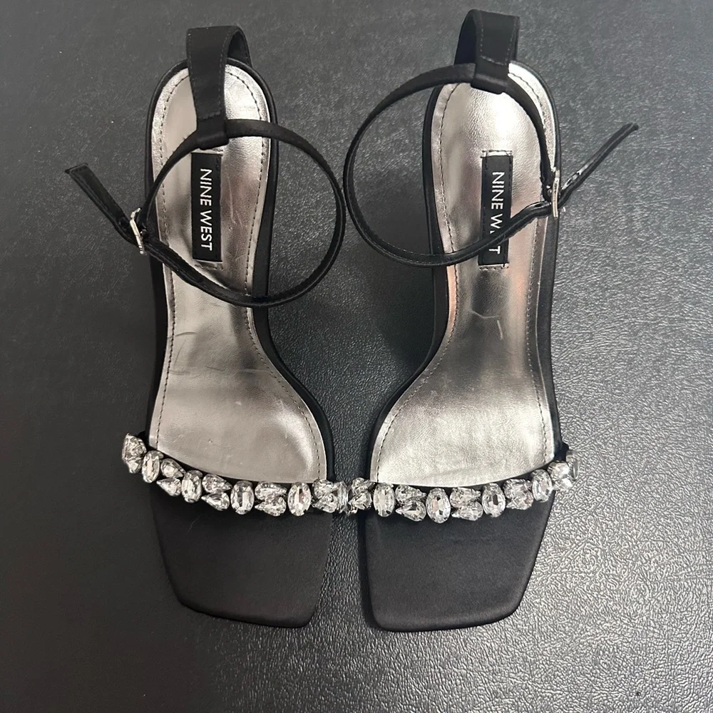 Nine West Jazmin Crystal Ankle Strap Heels - Picture 10 of 10